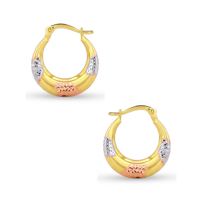 Arracadas Oro Florentino 10k Diamantadas 11 Mm ... image number null