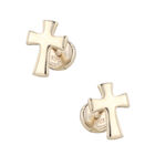 Broqueles De Cruz Oro Amarillo 10k (7x5mm Aprox)