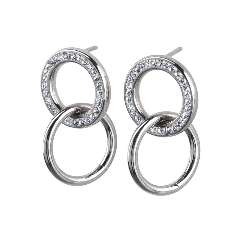 Aretes Acero Inoxidable Zirconia Joyer&iacute;a Regalo... image number null