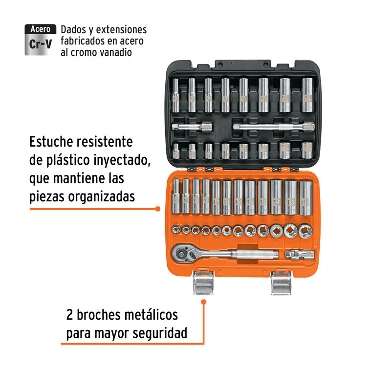 Juego de 45 Herramientas Cuadro 3/8' Std y Mm p... image number null