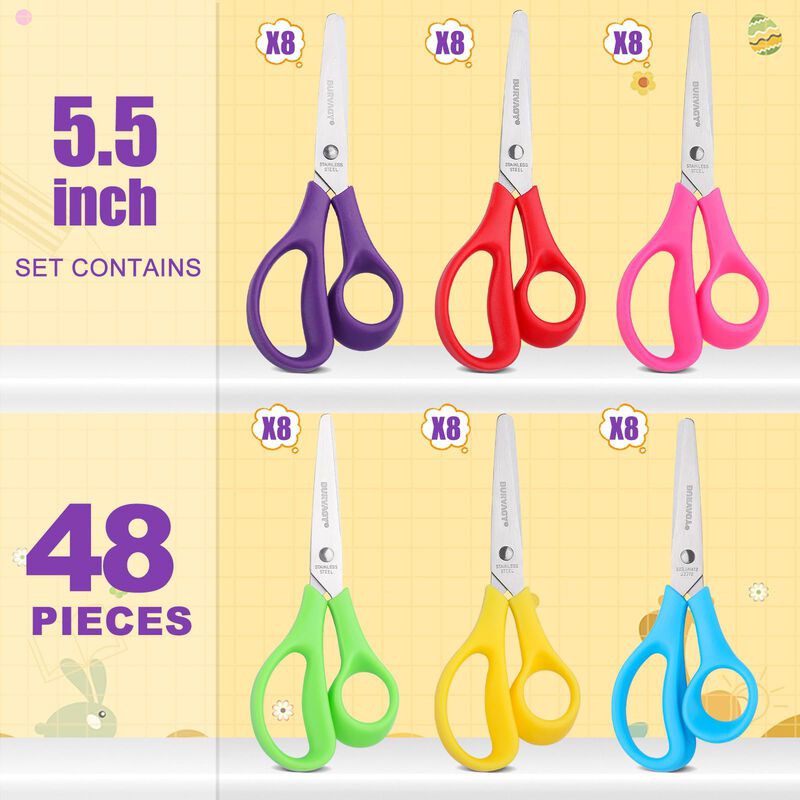 Tijeras Burvagy De 14 cm Para Ni&ntilde;os, Paquete De... image number null