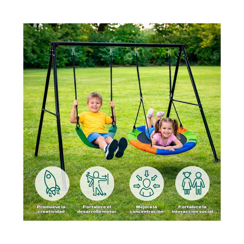 Columpio Infantil 2en1 Trampolin Balancin Estac... image number null