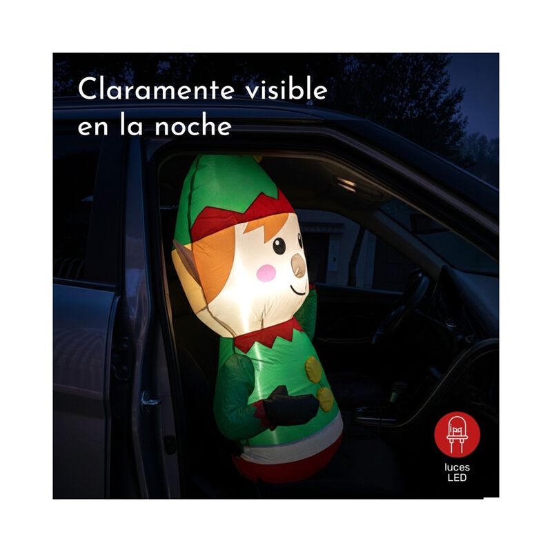 Inflable Navidad Duende Gnomo Carro Automovil I... image number null
