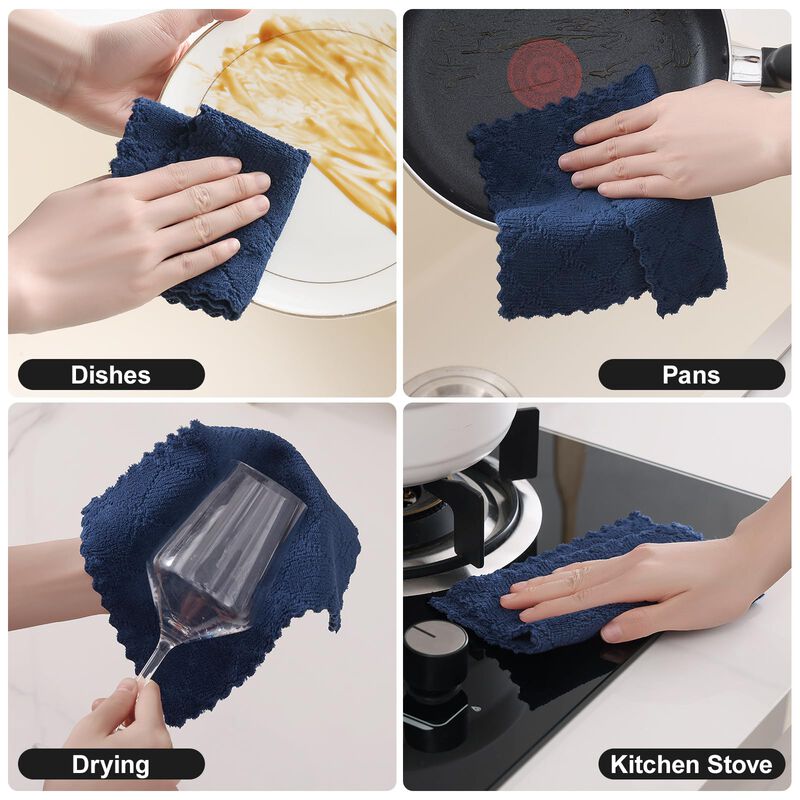 Pa&ntilde;os de Cocina Homaxy - Pack de 12, Azul Marin... image number null