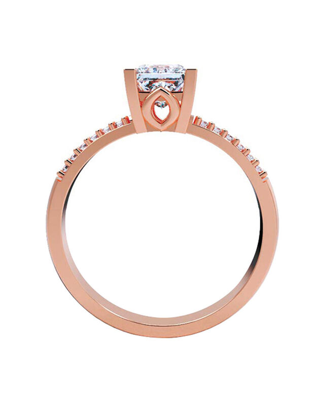 Anillo de Compromiso en Oro Rosa 14K con Circon... image number null