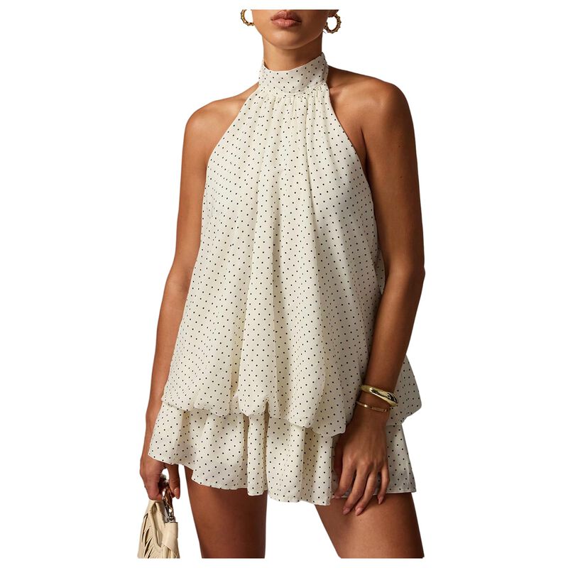 Vestido Mini Floerns Sin Mangas con Escote Halt... image number null