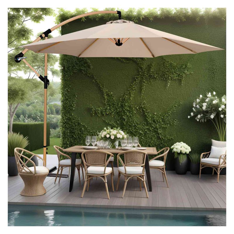 Sombrilla Tipo Madera Jard&iacute;n Exterior 2.9m Play... image number null