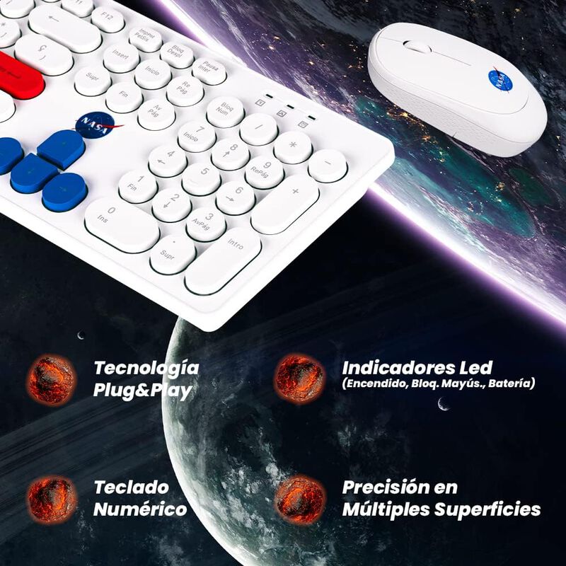 TechZone Kit Edición NASA Teclado y Mouse Inalá... image number null
