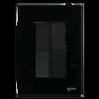 Placa Armada Cristal IGOTO CRIS1012-2012 con 1 apagador sencillo y 1 apagador escalera de 1.5 módulos COLOR NEGRO