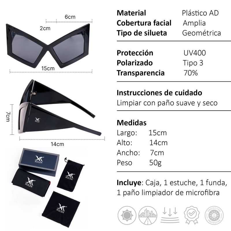 Lentes De Sol Xolek 153 Retro Geométrico Uv400 image number null