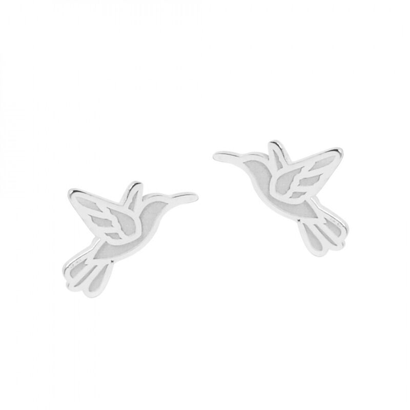 Aretes poste Suerte de colibr&iacute; de plata .925 image number null