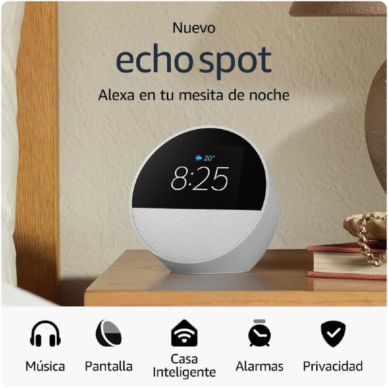 Bocina Inteligente Alexa Echo Dot con Reloj 5ta... image number null