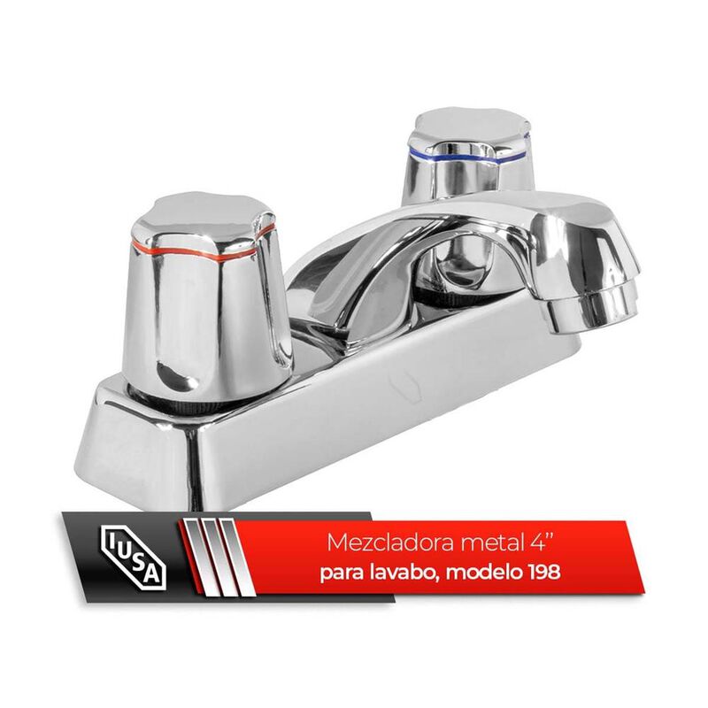 Llave Mezcladora Metálica para Lavabo IUSA, 4” image number null