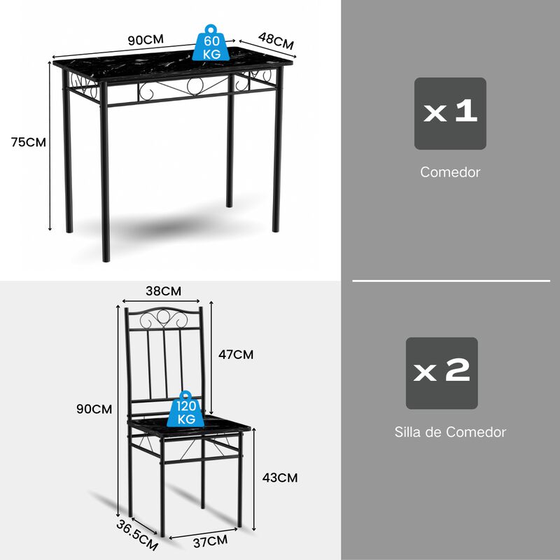 Mesa de Comedor Marble para 4 a 6 Personas 110C... image number null