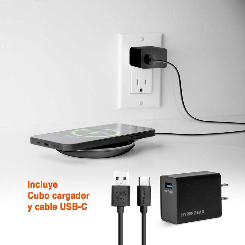 Base Cargador HYPERGEAR inal&aacute;mbrico Qi 15W Negr... image number null