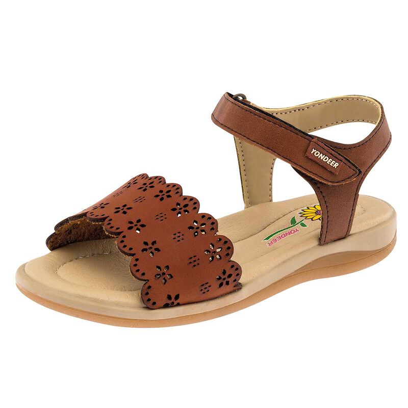 Yondeer Sandalia para beb&eacute; ni&ntilde;a caf&eacute; image number null