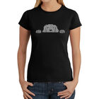 Camiseta Word Art Para Mujer - Perro Asom&aacute;ndose- Negro