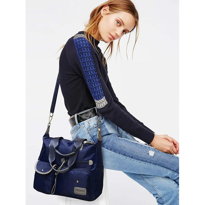 Bolso Cruzado Nailon Azul Oscuro Adultos image number null