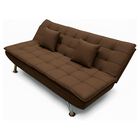 Sof&aacute; Cama 2 En 1 Con Estructura De Madera, Incluye 2 Almohadas, Soporta 250 Kg, Cafe, Bluelander