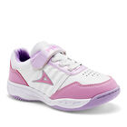 Pirma Tenis deportivo para ni&ntilde;a blanco rosa lila, agujeta elastica