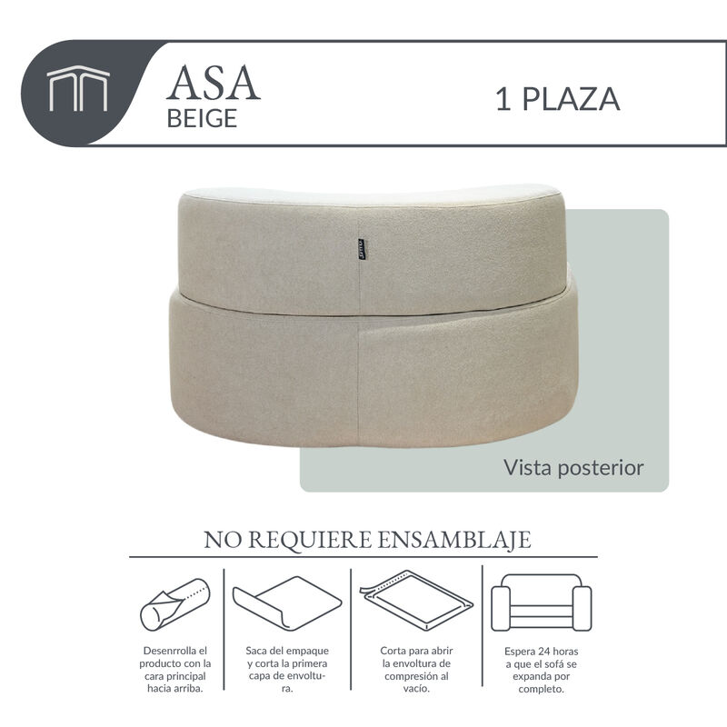 Sill&oacute;n Espuma Alta densidad ASA Beige 1 plaza J... image number null