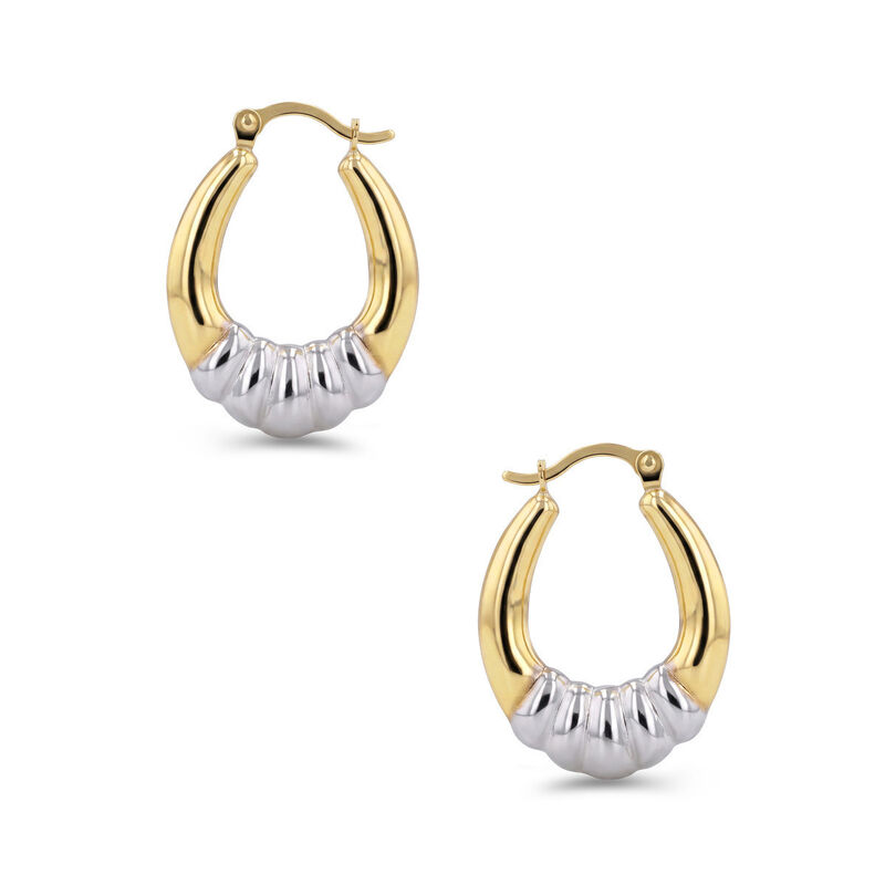 Arracadas De Oro Amarillo Y Blanco 14k image number null