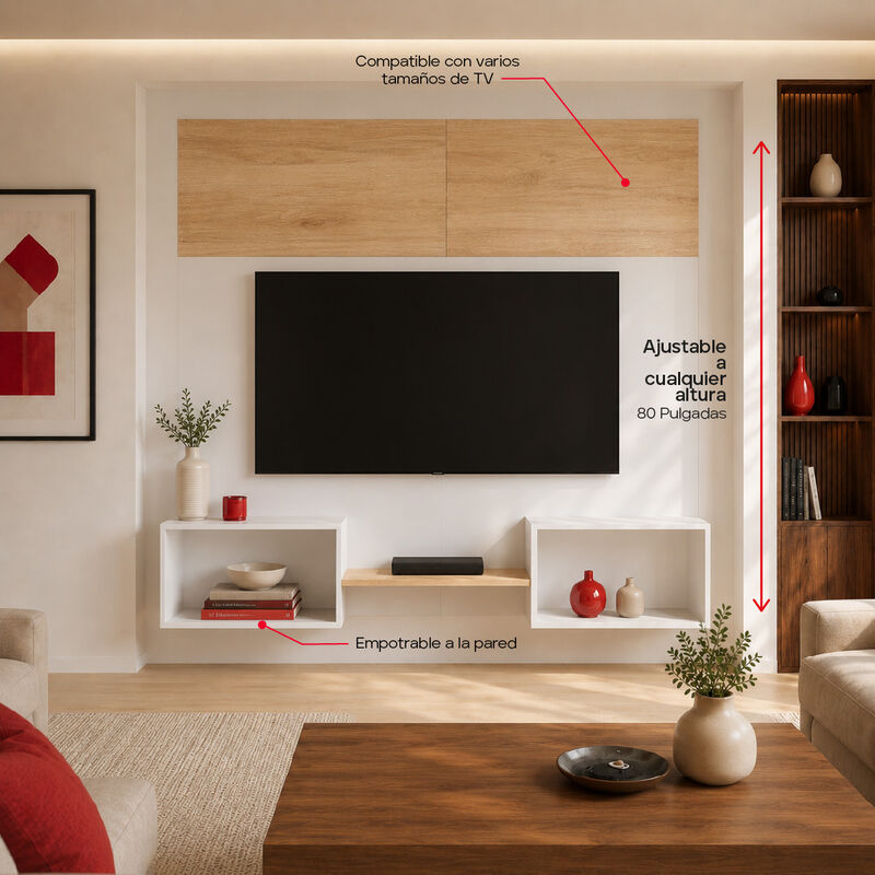 Mueble Tv Duo 80&uml;, Atlas Del Descanso Color Bla... image number null