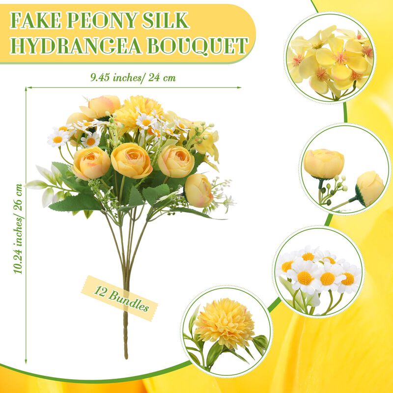Flores Artificiales Tigeen 26x24 Cm Amarillo Cl... image number null
