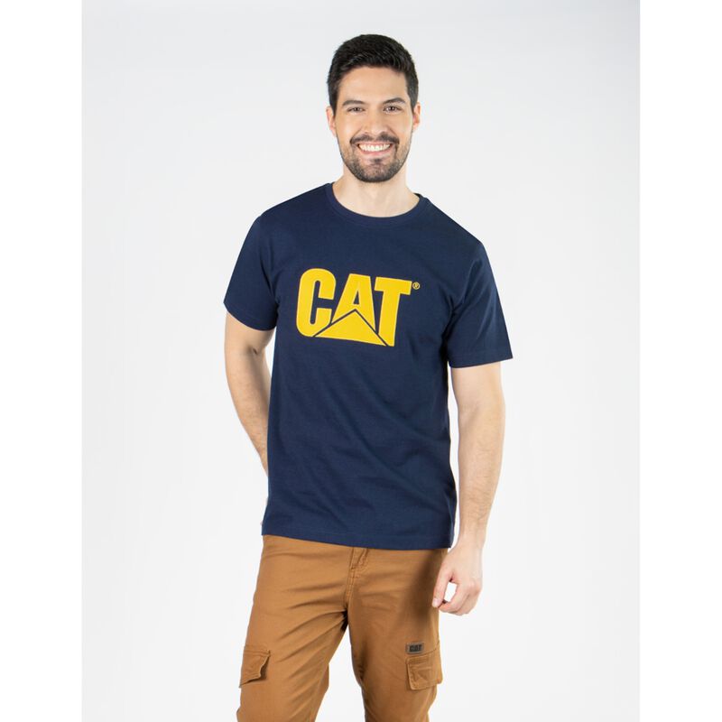Playera CAT Big Logo Manga Corta Color Azul image number null