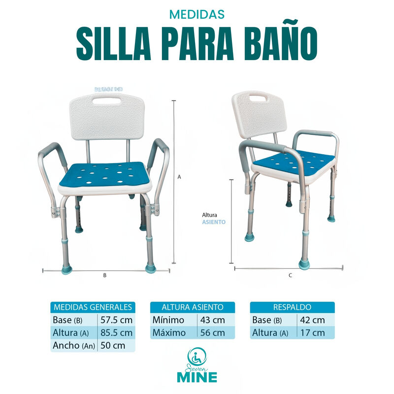 Silla para Baño Adulto Mayor con Almohadilla SM... image number null