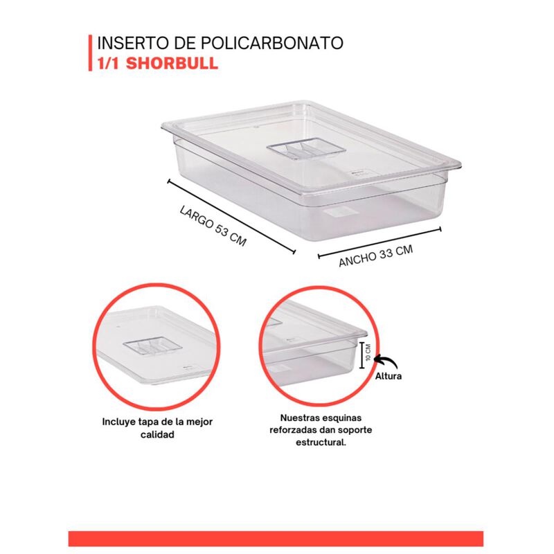 Inserto policarbonato entero 1/1 10 Shorbull image number null