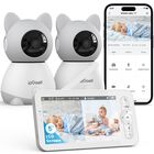 Monitor Para Beb&eacute;s Iegeek, Pantalla Dividida, V&iacute;deo 2k Con 2 C&aacute;maras De 5 Pulgadas