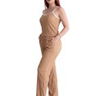 Conjunto Moderno 2 Piezas Conj-0174 Caf&eacute; Claro Top De Tirantes Y Pantal&oacute;n Acampanado