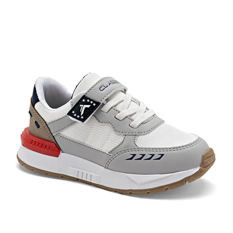 Clasben Tenis urbano para ni&ntilde;o blanco gris came... image number null