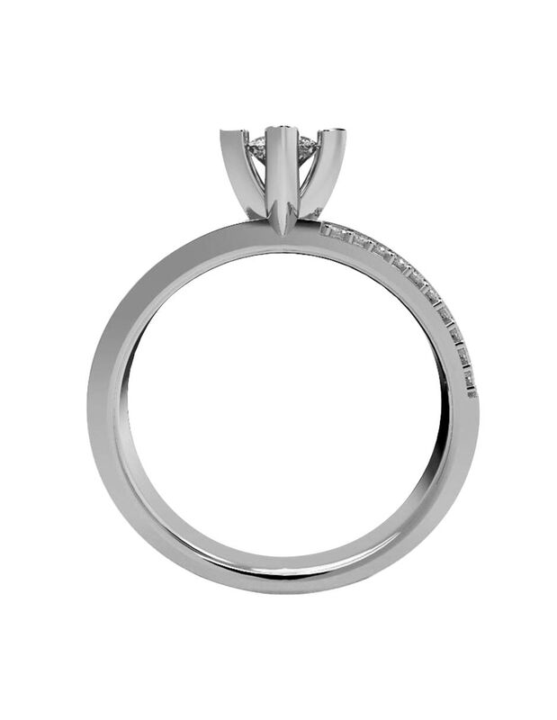 Anillo de Compromiso en Oro Blanco 10K con Circ... image number null