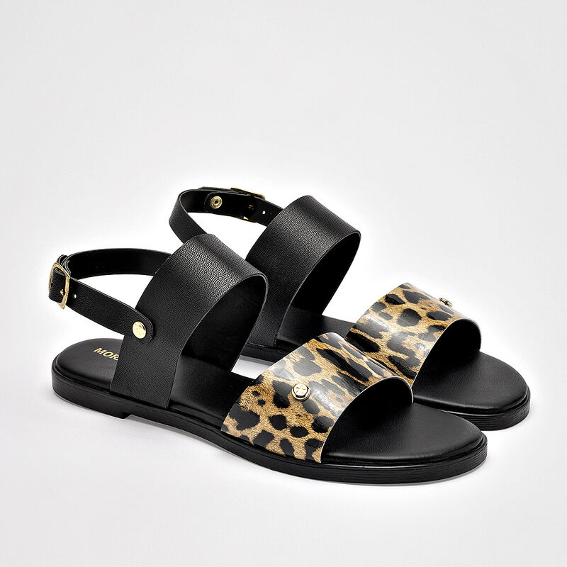 Moramora sandalia piso para mujer negro caf&eacute; co... image number null