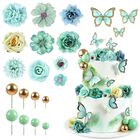Adorno Para Pastel Cyodoos 38 Piezas Mariposa Floral Verde
