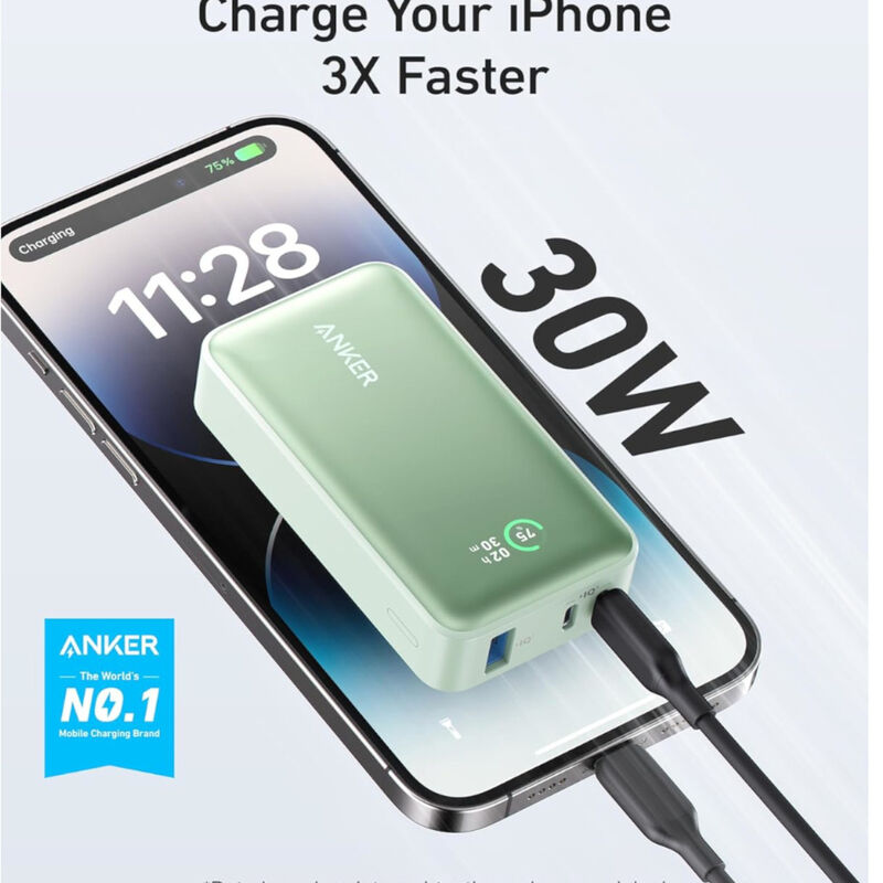 Power Bank Anker 533 10,000 mAh 30W PD Verde US... image number null