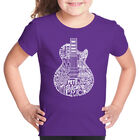 Camiseta Word Art Para Ni&ntilde;a - Rock Guitar Head - Morado