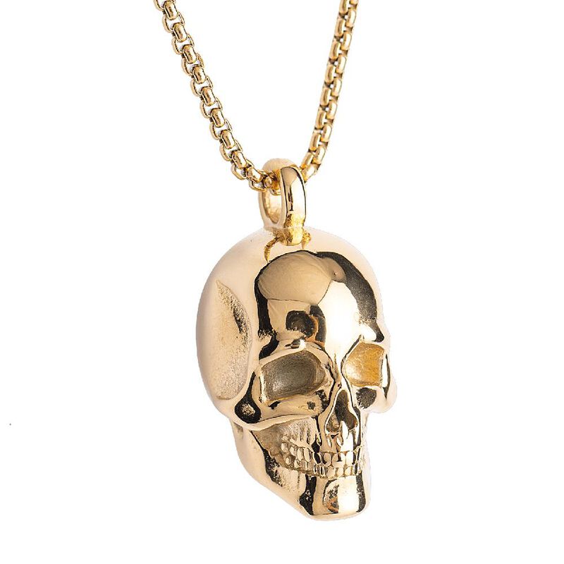 Collar Hombre Dije Calavera, Cadena Acero Inoxi... image number null