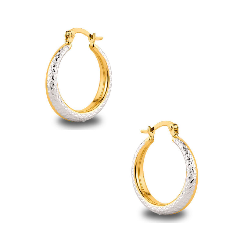 Arracadas De Oro Amarillo Con Platinado Diamant... image number null