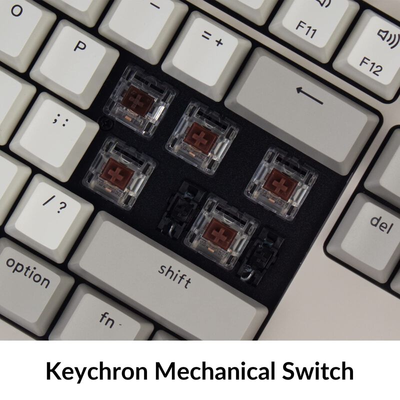 Teclado Keychron C2 Interruptor Mec&aacute;nico Marr&oacute;n... image number null