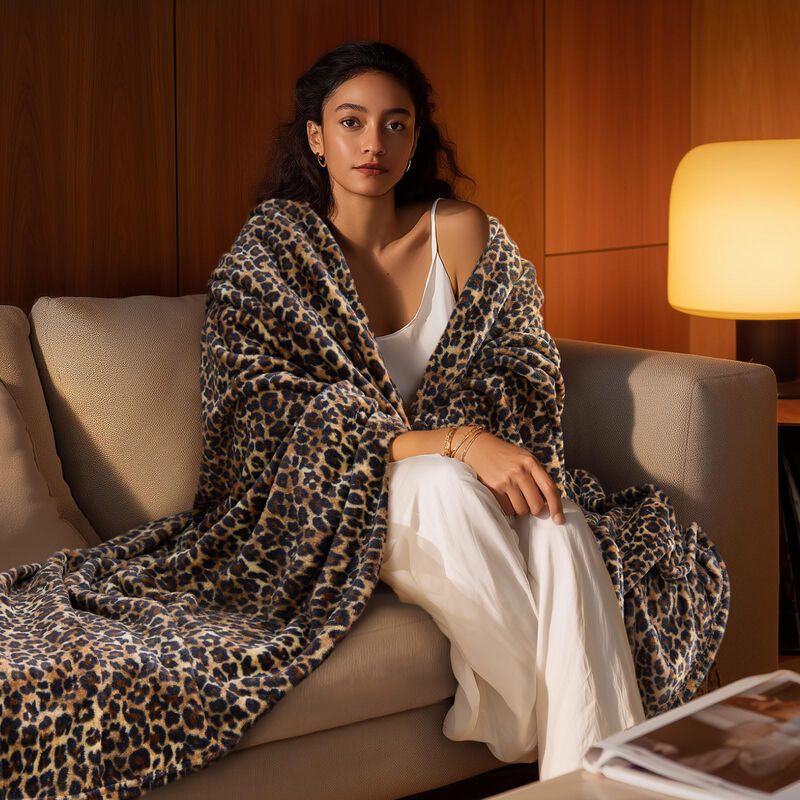 Manta Bedelite Twin 152 cm Leopardo Marr&oacute;n De F... image number null