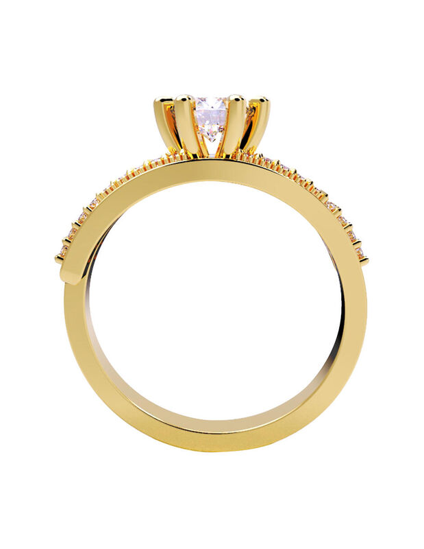 Anillo de Compromiso de 14K con Diamante de Lab... image number null