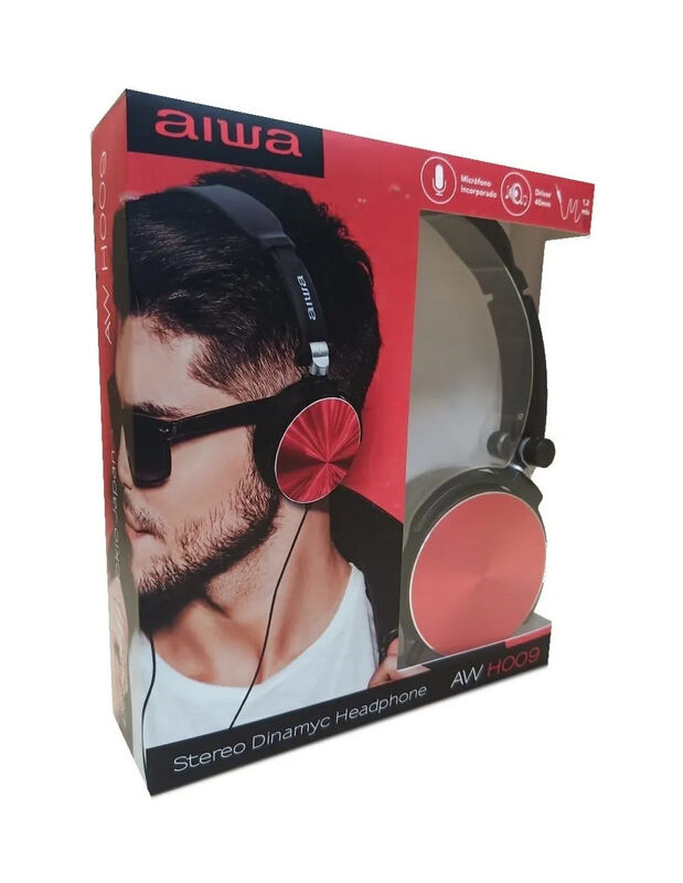 Audifonos Alambricos Aiwa Awh009 Rojo image number null