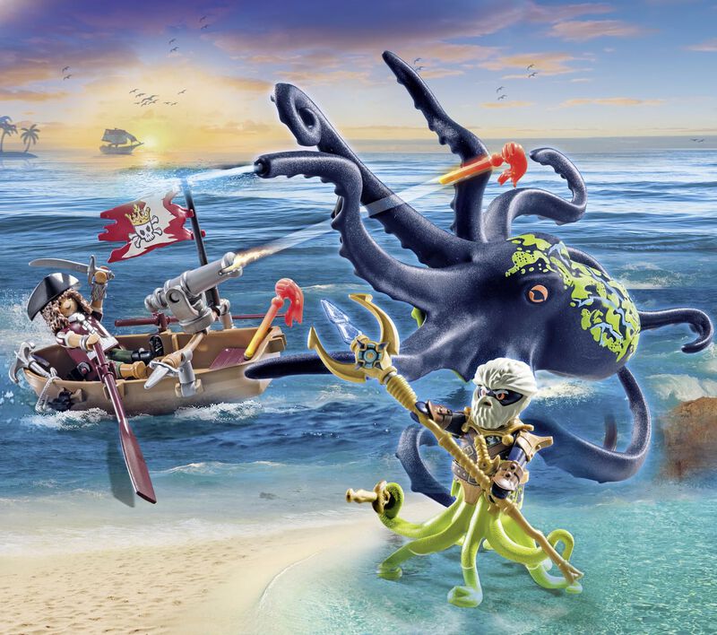 Juguete Playmobil Pirates Battle Con Pulpo Giga... image number null