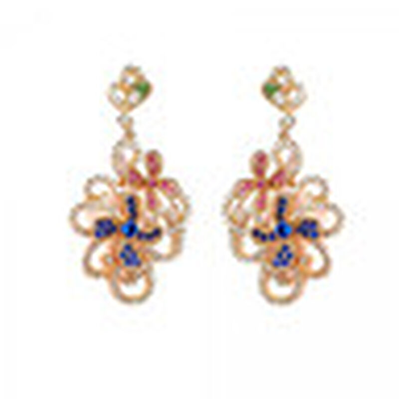 Aretes Largos en Ba&ntilde;o de Oro Amarillo de 18K de... image number null