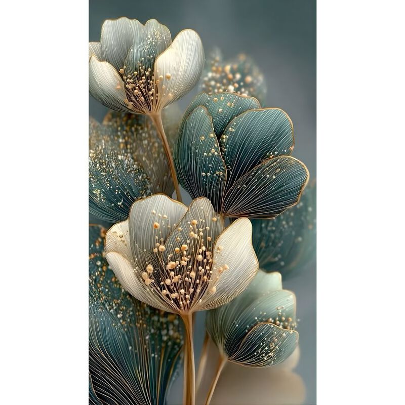 Cuadro Decorativo Impreso 40x60cm Jade y Oro image number null