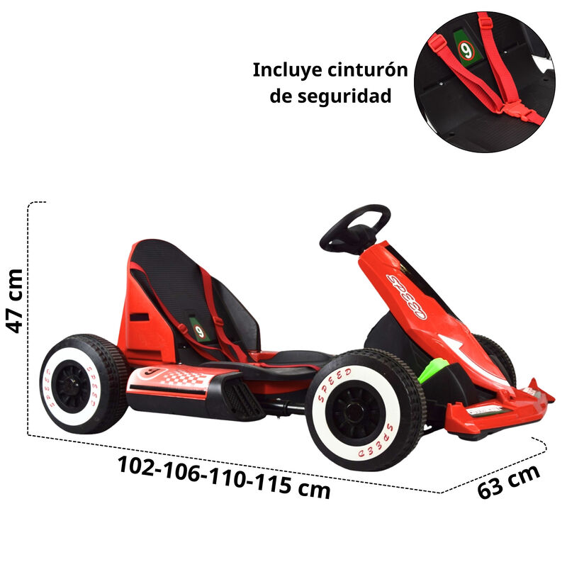 Montable Electrico Go Kart para Ni&ntilde;os Largo Aju... image number null