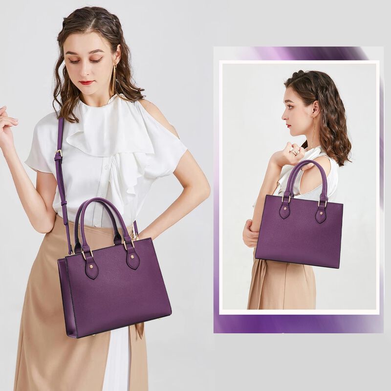 Bolso Chicarousal 30x13x23 Cm Morado Cuero Pu image number null